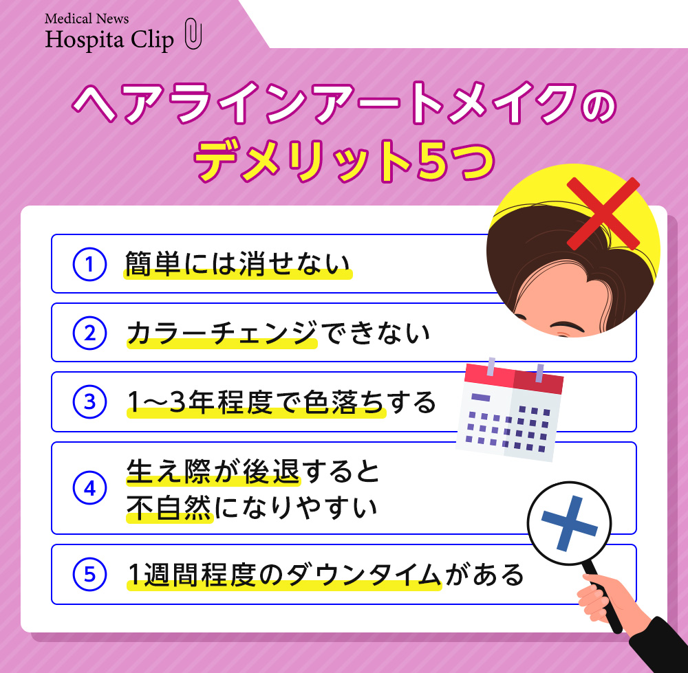 ヘアラインアートメイクのデメリット